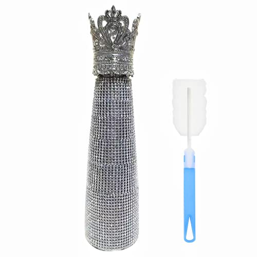 2 x glitzernde Thermosbecher mit Strasssteinen, glänzende Wasserflasche, Edelstahl, Thermosbecher, Diamantflasche, Vakuumflasche (01) Cover