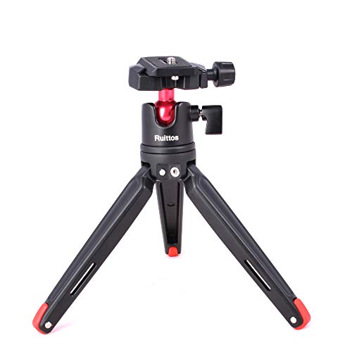 Camera Mini Tripod, Ruittos Complete Tripod Tabletop Photography Stand Monopod Base With 360 Degree Ball Head, Full Aluminumn Heavy Duty Small Tripod Compatible With Canon, Nikon, Sony. #TOP17