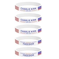 5 Pcs Charlie Kirk Merch Wristbands A True Patriot Pray Justice Assassination Shooting Hero Freedom USA Rubber Bracelets Silicone Bracelets for Men Women