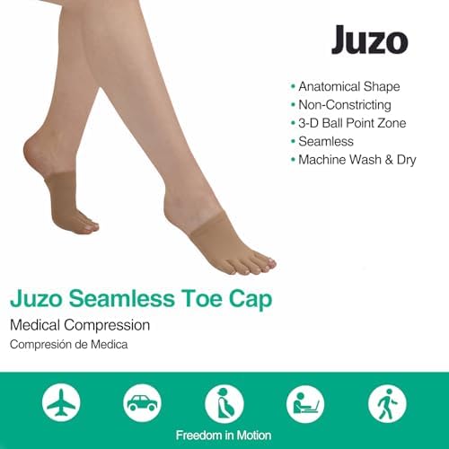 Juzo Seamless Compression Toe Cap, 15-20 mmHg | Compression Socks for Men/ Women for Toe Alignment, Postoperative Care, Toe Protection, Corn and Callus Treatment