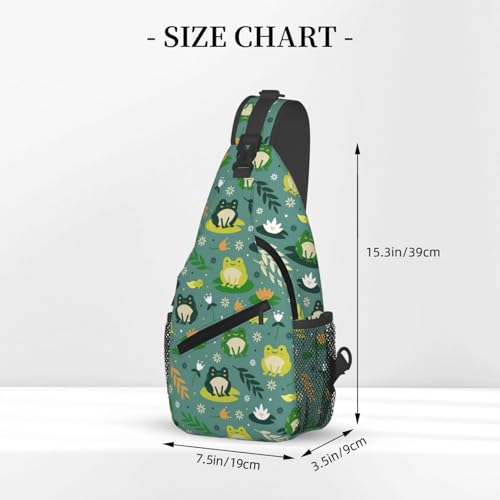 Cute Frog Print Sling Bags For Women Men Adjustable Backpack Crossbody Shoulder Chest Bag Travel Casual Daypack3