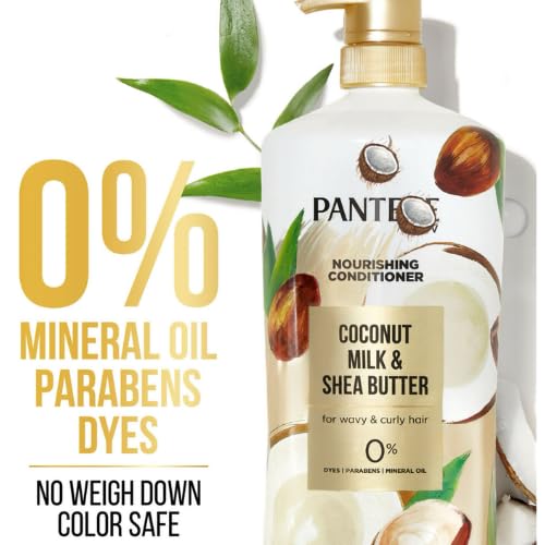 Miniatura 3 de Acondicionador de leche de coco y manteca de karité, 38.2 onzas líquidas, acondicionador de humedad profunda para cabello rizado, ondulado y seco,