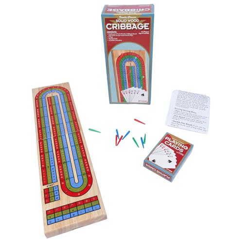 Family Classics Cribbage tablero de madera sólido con compartimento miniatura 2