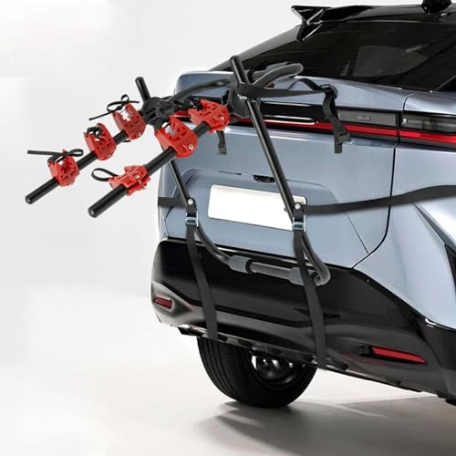 YIYIBYUS 3 Bike Rack Trunk Mount Rack Foldable Vehicle Bicycle Carrier for Most Cars SUV Sedan Hatchback Minivan w/Adjustable Straps
