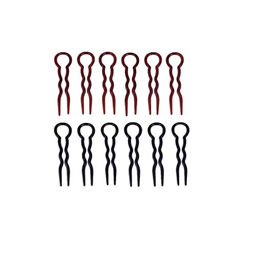 12 Pieces Lady Style Magic Grip Hair Clips Magic Simple Fast Spiral Hair Braid Twist Styling Clip Pin for Women Girls Black
