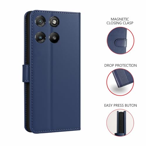 Image of AIBEX Shock Proof Flip Compatible for Motorola G57 Power 5G / Motorola G67 Power 5G Flip Cover Leather Finish | Inside TPU with Card Pockets | Wallet Stand | Complete Protection Flip Case