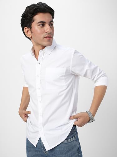 Image of Urbano Fashion Men's Cotton Full Sleeve Regular Fit Casual Solid Shirt