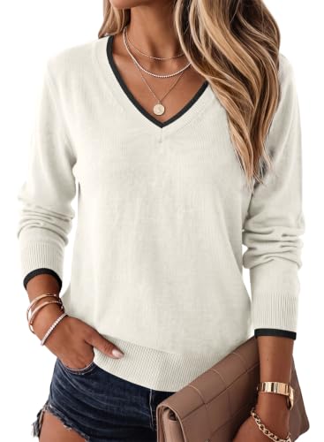 Image of Dokotoo Women's Wool Blend Crew Neck Casual Fall Sweaters Knit Tops | Lightweight,Long Sleeve,Fall Outftis,Dressy,Ribbed Hem,Business Casual Tops,Comfy Knit,Pullover,Basic Classic,Layer Clothes