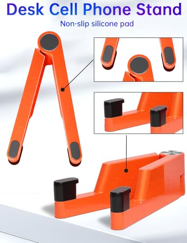 Phone Stand for Desk, Foldable Portable iPhone Stand, Cell Phone Stand Aluminum Phone Holder Cradle Dock for Desk/Travel, Desktop Phone Holder Compatible with iPhone 17 Pro Max 16 15 14 Galaxy S24 S23 - image 2