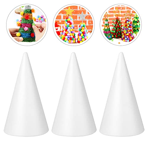 TOYANDONA 2 Stuks Foam Kegels Wit Durafoam Kegel Voor Diy Thuis Craft Project Kerstboom Tafel Middelpunt Wit Kegels Voor… - Image 3
