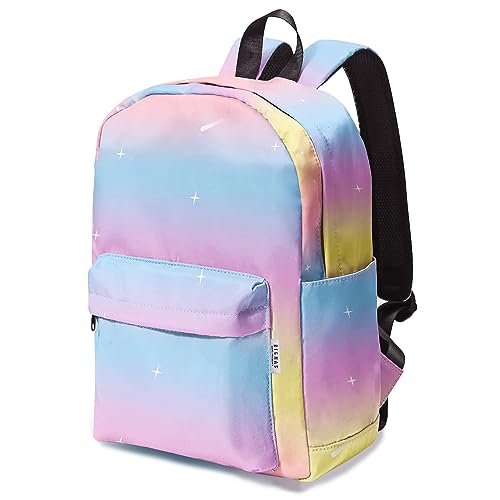 BIGHAS Lightweight Kids Backpack For School Boys and Girls, Preschool Kindergarten, Primary School, Daily Medium Size 3-14 Years Old (Rainbow2)