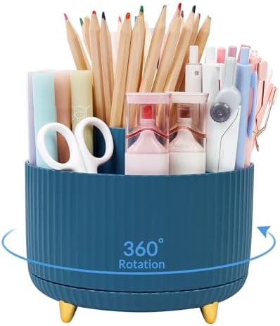 SKYDUE 360 Degree Rotating Desk Organizer, Dual-Purpose Pencil Pe...