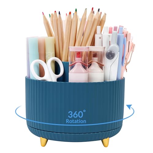 SKYDUE 360° Rotating Desk Organizer with 5 Slots