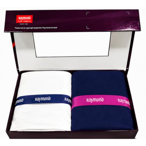 Image of Raymond Fabrics Men's Unstitched Shirt and Pant Fabric Combo | Premium Poly Viscose Dress Material Set with Presentation Gift Box | Formal & Casual Tailoring Fabric