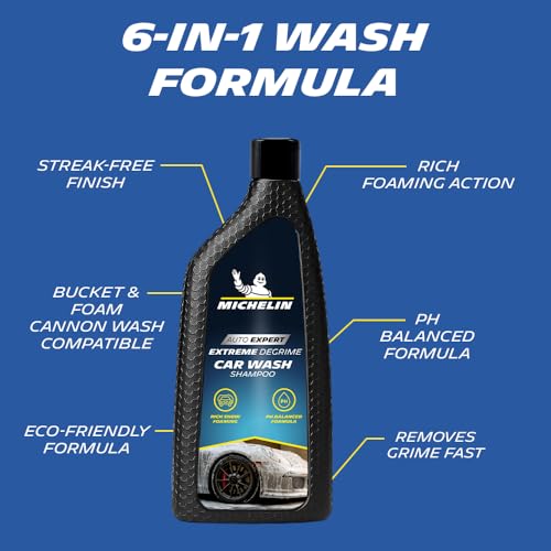 Image of MICHELIN Car Shampoo 500ml | pH Balanced & Super Concentrated Formula for Bucket & Foam Cannon Wash | High Foam for Deep Cleaning | Removes Tough Dirt & Grime | Gentle on Paint & Clear Coat