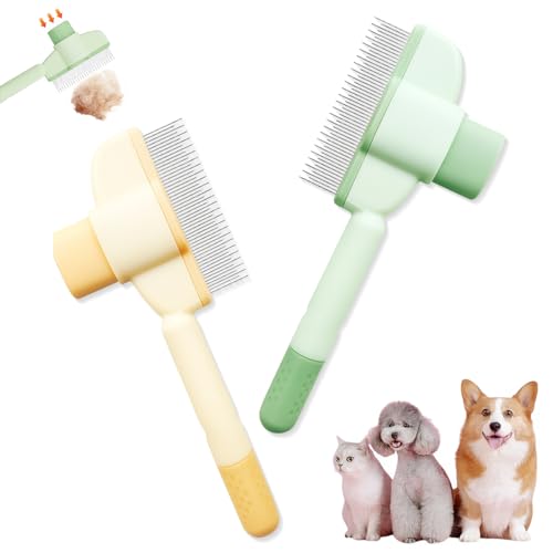 JYNVO 2 Stück Katzenkamm, Fellpflege Kamm für Katzen, Fellbürste & Haustierpflege, Umweltfreundlich, Für Lang- Und KurzhaarpflegeMassagen, 20 cm...