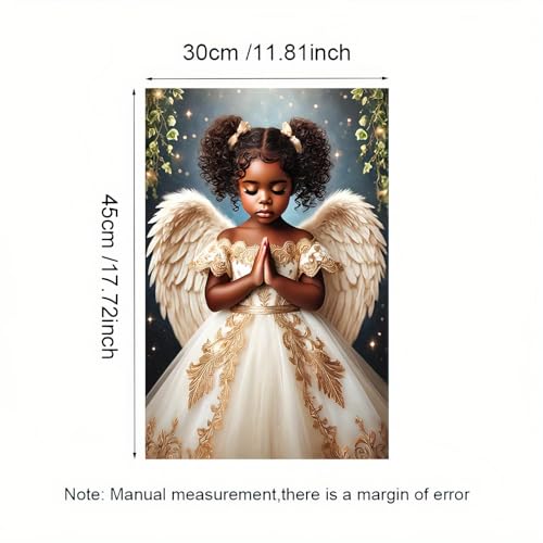 Image of BlissYard Christmas Angel Garden Flag 12x18 Inch Polyester | Double sided polyester, Christmas praying angel gold dress design, faith inspired decor for holiday porch and yard