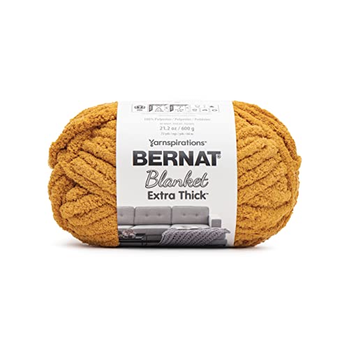 Image of Bernat Blanket Extra Thick Gold Yarn - 1 Pack of 21.12oz /598.74g - 100% Polyester - #7 Jumbo - 72 Yards - Chunky Yarn for Hand Knitting, Crocheting, Crafts & Amigurumi