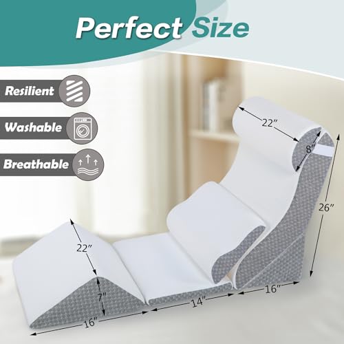 Ganaver GA-6PCS1 6Pcs Wedge Pillow For Sleeping, Orthopedic Bed Wedge Pillows For After Surgery, Foam Triangle Sit Up Pillow Wedge For Back, Neck, Shoulder Support thumb #1