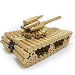 Pretties Bullet Shell Casing Shaped Army Tank Metal Sculpture, Military Gift for Men, Home Decor Collectible Vehicles, Artwork Model for Home, Office, Room Desktop Decorations (Heavy)