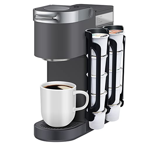 Kedofa K Cup Holder For Keurig- Coffee Pods Holder Side & Wall Mount Hanging- K-Cups Pods Organizer, K-Pod Storage Stands Rack- Save Kitchen Space- Black (2 Rows/For 10 K Cups) #TOP15