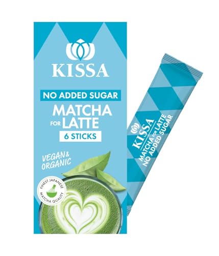 KISSA Matcha Latte Sticks ohne Zuckerzusatz - Bio-Japan Matcha, vegan, Portionssticks für cremigen Latte KISSA Matcha Latte Sticks ohne Zuckerzusatz - Bio-Japan Matcha, vegan, Portionssticks für cremigen Latte