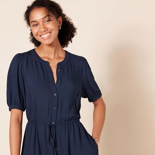 Amazon Essentials Women's Relaxed Fit Half-Sleeve Waisted Midi A-Line Dress - Image 5