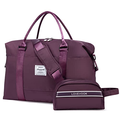 LOVEVOOK Weekender Bag for Women Cute Travel Tote Bag Gym Duffel Bag with Toiletry Bag Carry On Bag Overnight Bag with Wet Pocket Hospital Bag for Labor and Delivery Medium