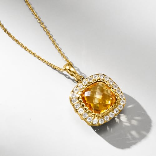 Ross-Simons 6.25 Carat Citrine and .90 ct. t.w. White Topaz Pendant Necklace in 18kt Gold Over Sterling3