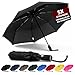 Anntrue Travel Umbrella Windproof, Auto Open Close Compact Umbrellas for Women and Men Teflon Coating with 10 Rib Construction, Zipper Pouch (Black)