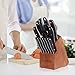 esonmus Kitchen Knife Set, 15-piece Knife Set with Wooden Block & Sharpener,Stainless Steel Forged Chef Knives Set,ABS Handle,Full Tang