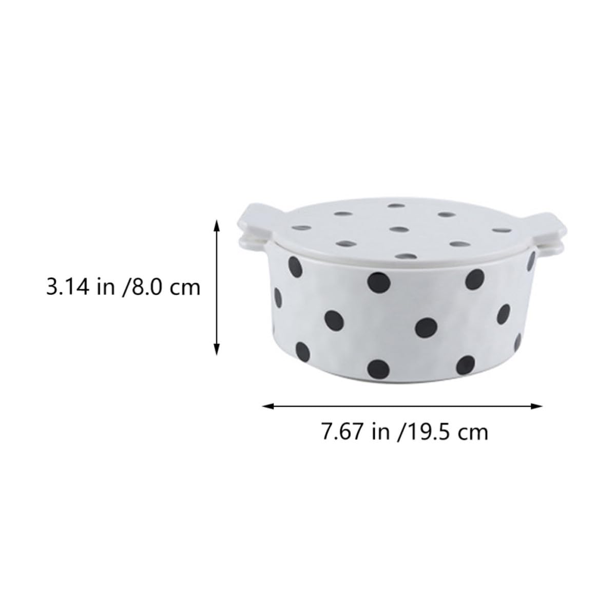 Homoyoyo Ciotola da Forno in Ceramica Bianca con Coperchio e Manici