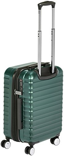 Amazon Basics - Hoogwaardige hardshell trolley met zwenkwielen en ingebouwd TSA-slot polycarbonaat, groen