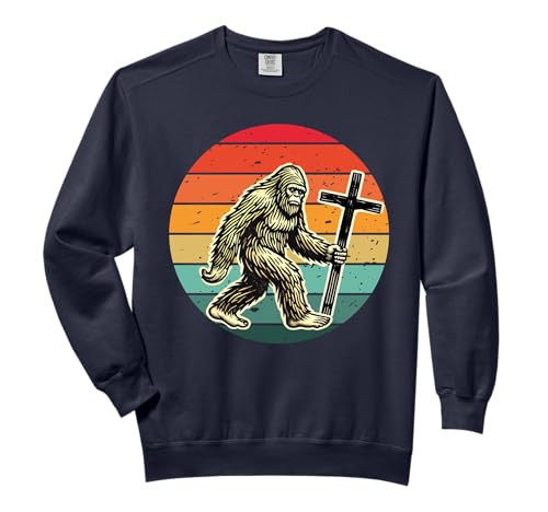 Jesus Bigfoot Sasquatch Christian Faith Bible Verse Baptisms Comfort Colors Adult Sweatshirt