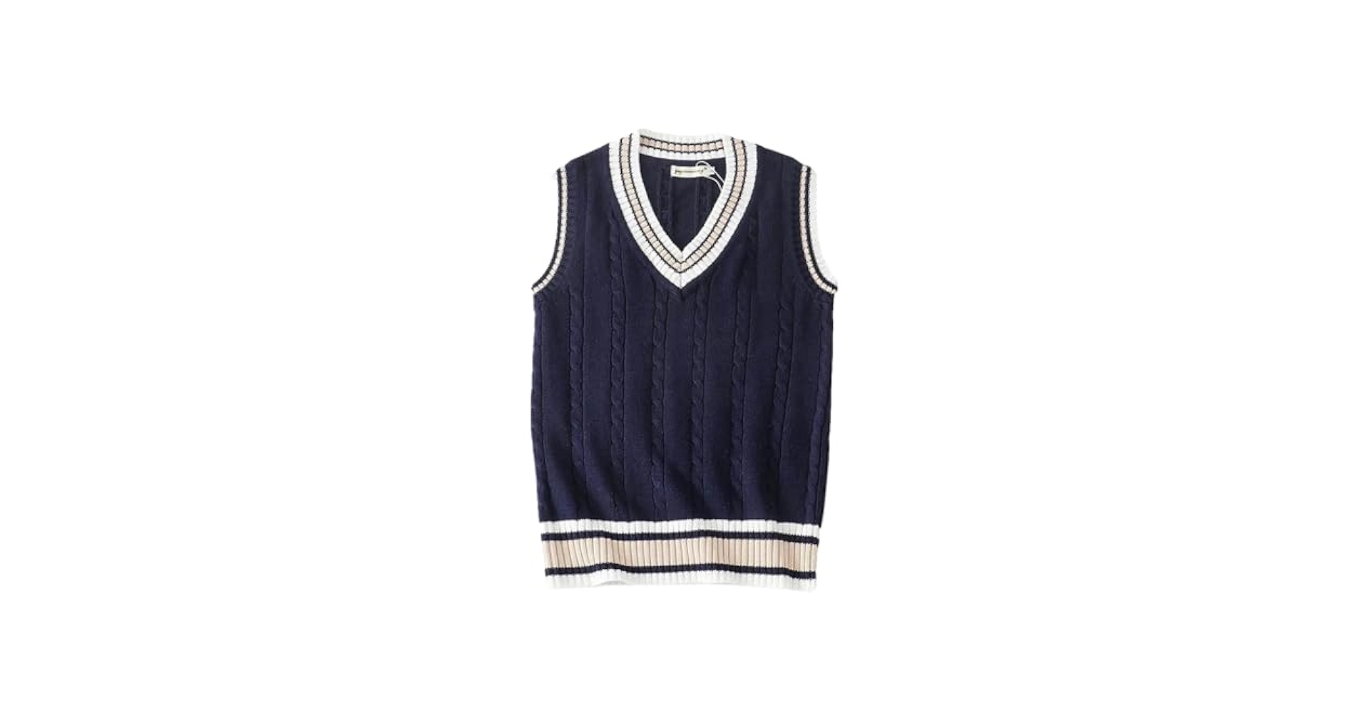XJRJ Sweater Vest Men Thicken V-neck Sleeveless Knitted