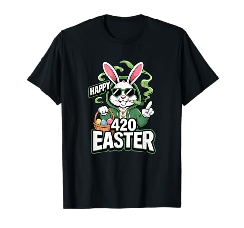 Happy 420 Easter Bunny Smoking Weed T-Shirt