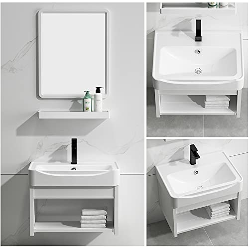 Combo de lavabo de baño con espejo de diseño elegante y funcional 3
