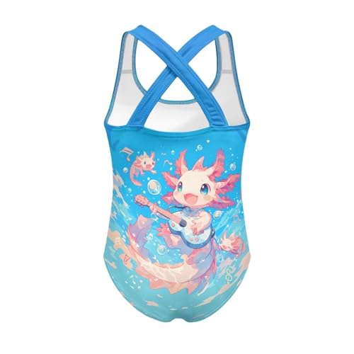 Image of Girls One Piece Swimsuits Teens Sleeveless Back Cross Strap Bathing Suit Kids Quick Dry Cute Beach Swimwear(5-14)