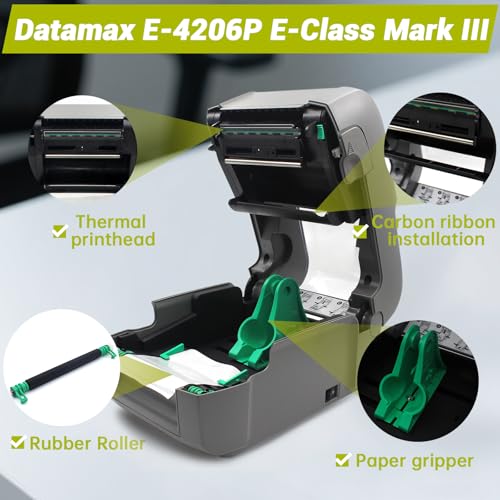 Image of GETPARTS EP2-00-0H000P00 Datamax E-Class E-4206P Mark III Professional Label Printer Model, LAN USB Serial Interface, with AC Adapter