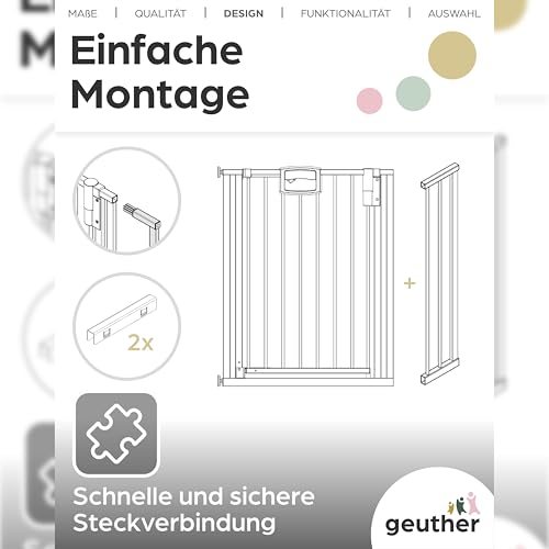 Geuther 0092VS+ Prolungamento Easylock Plus E Easylock Wood Plus, Certificato TÜV/Gs, Protezione Per La Porta, (Dimensioni: 16 Cm, Collegamento Stabile A Spina, Montaggio Facile), Bianco - 6