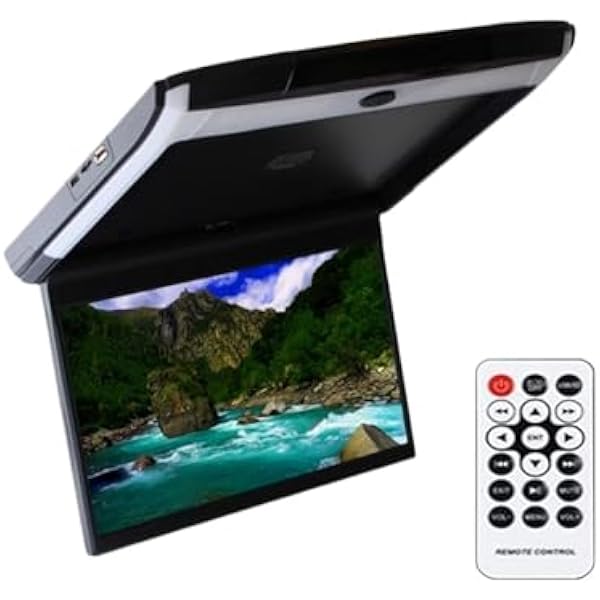 11,6-calowy Monitor Dachowy Samochodu Z Odchylanym Ekranem 1080p, Wideo HD, Odtwarzacz MP5, Ekran IPS Niebieskim Światłem Otoczenia, USB SD, HDMI FM Łatwa Konfiguracja Na Wycieczki(Black)