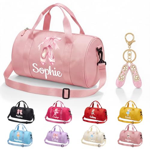 CGFN Personalisierte Ballett Tasche Mädchen mit Namen (Rosa)