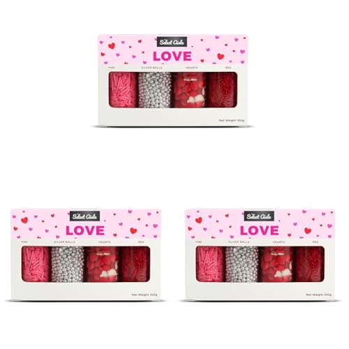 Image of The Select Aisle Love Sprinkles 100g | Multicolor Cake Decorating Sprinkles Mix with Hearts, Vermicelli Strands & Rainbow Toppings for Baking & Valentine Desserts (Pack of 3)