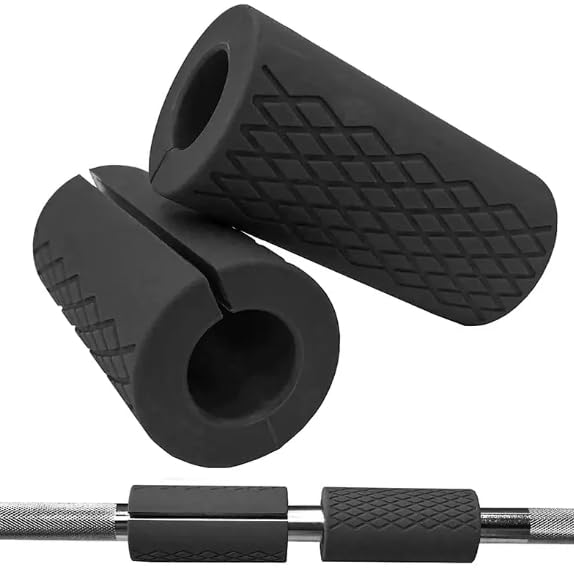 GRYPP Dumbbell Grips - Thick Barbell Grip Handles, Anti-Slip Rubber & Silicone Fat Grip for Weightlifting, Pair, Hand Protection and Improved Grip Strength" (Black)-picture-10
