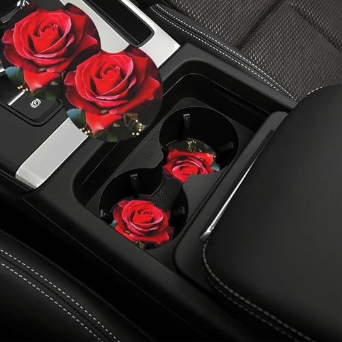 Portavasos para Auto, Set 2 Unidades, Diseño Flor Rosa miniatura 1