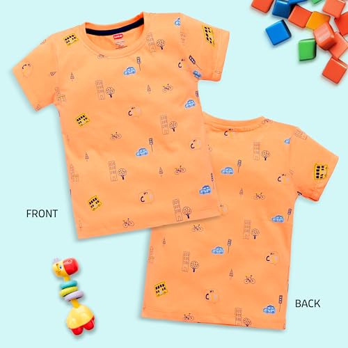 Image of LuvLap Baby Boys Regular Fit 100% Cotton Half Sleeve Boys T-Shirt Pack of 5
