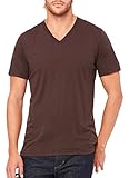 Bella + Canvas Unisex Triblend Short Sleeve Tee V-Neck Tee, Brown Triblend, X-Large