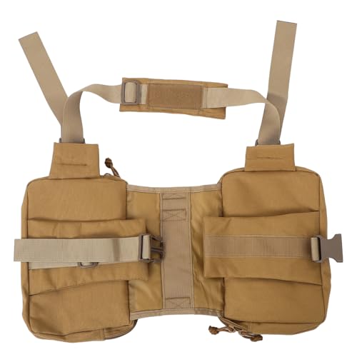 Hohopeti Mochila para Perros con Bolsillos Laterales Y Alforjas para Perros Grandes Ideal para Viajes Incluye Arnés Y Portabebés Ajustables Color Marrón Claro