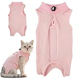 IWIDYA Katzenbody Nach Op Kastration,Weicher Body Katze Nach Op,Halskrausen-Alternativen Katzen Body,Heilungsanzug,Katzen Anzug für Operationen wie Kastrationen, Wundversorgung