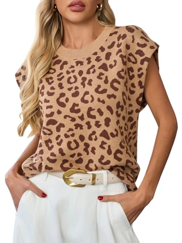 Image of GREAIDEA Womens Sleeveless Sweater Vest Crewneck Cap Sleeve Knit Tops Trendy 2026 Summer Spring Business Casual Shirts